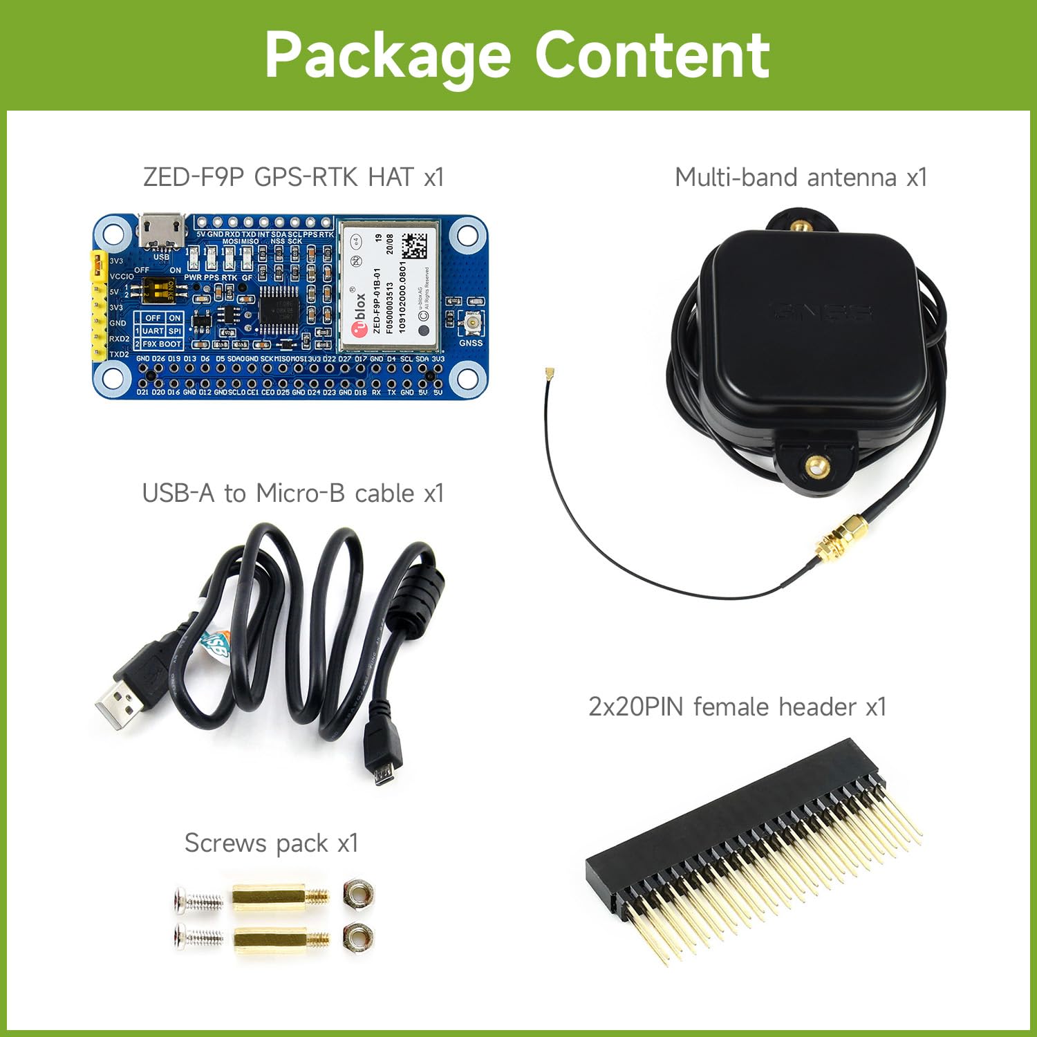 Amazon.com: Waveshare ZED-F9P GPS-RTK HAT for Raspberry Pi